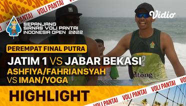 Highlights | Perempat Final Putra 1 | JATIM 1: Ashfiya/Fahriansyah vs JABAR BEKASI: Imam-Yoga | Sirnas Voli Pantai 2022