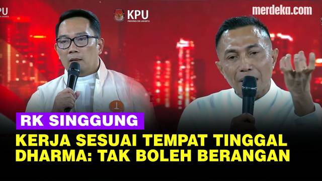 [FULL] Ridwan Kamil Singgung Warga Jakarta Kerja di Jakarta, Dharma: Kita Tak Boleh Berangan-angan