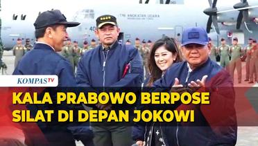 Kala Prabowo Berpose Silat di Depan Presiden Jokowi saat Ditanya Terkait Kondisi Kesehatannya