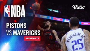 Detroit Pistons vs Dallas Mavericks - Highlights | NBA Regular Season 2023/24