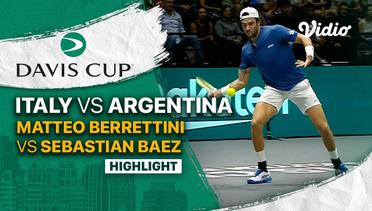Highlights | Grup A: Italy vs Argentina | Matteo Berrettini vs Sebastian Baez | Davis Cup 2022