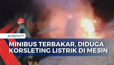 Diduga Korsleting Listrik di Mesin, Sebuah Mobil Minibus Terbakar di Lebak Banten