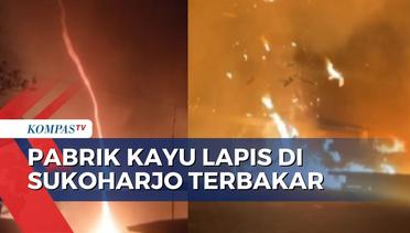 Kebakaran Hebat di Pabrik Kayu Lapis Sukoharjo, Petugas Damkar Berjibaku Selama 10 Jam