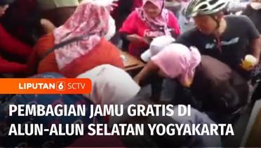 Warga Ikuti Kampanye Minum Jamu di Alun-alun Yogyakarta | Liputan 6