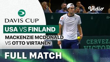 Full Match | USA (Mackenzie McDonald) vs Finland (Otto Virtanen) | Davis Cup 2023