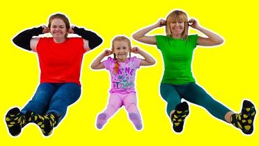 Head Shoulders Knees and Toes - Exercise Song for children with Anuta's Family | Anuta Kids Channel