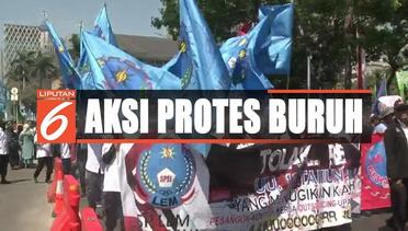Ribuan Buruh Konvoi ke Istana Protes Tolak RUU Ketenagakerjaan - Liputan 6 Pagi