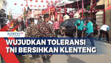 Jaga Toleransi Umat Beragama, TNI Bersihkan Klenteng