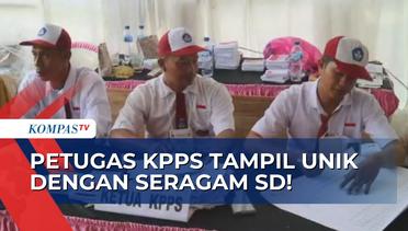 Serba-serbi Pencoblosan: Petugas KPPS di Kebumen Tampil Unik Pakai Seragam SD Lengkap!