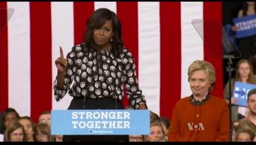 Michelle Obama hadir dalam kampanye Hillary Clinton.