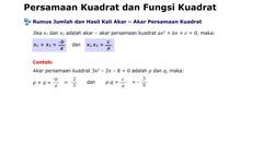 Siap Ujian Nasional Matematika SMA 2017 - Persamaan Kuadrat dan Fungsi Kuadrat