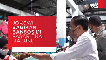 Presiden Jokowi Bagikan Bansos di Pasar Tual Maluku
