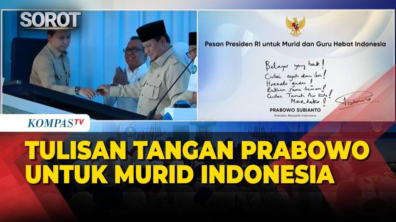 Tulisan Tangan Prabowo untuk Murid Indonesia Saat Luncurkan Program ...