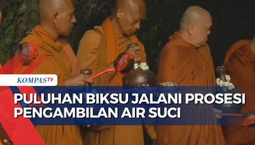 Rangkaian Prosesi Sebelum Waisak, Puluhan Biksu Jalani Prosesi Pengambilan Air Suci di Umbul Jumprit