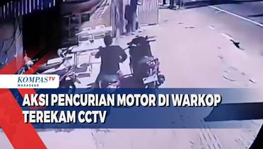 Aksi Pencurian Motor Di Warkop Terekam CCTV