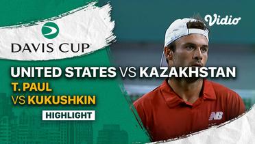 Highlights | Grup D: United States vs Kazakhstan | T. Paul vs M. Kukushkin | Davis Cup 2022