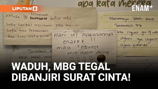 DAPUR MBG DI TEGAL BANJIR SURAT PUJIAN DARI PARA SISWA