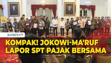 Kompak! Jokowi, Ma'ruf Amin dan Para Menteri Lapor SPT Bersama di Istana