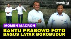 Persahabatan Indah, Momen Macron Arahkan Posisi Prabowo Buat Foto Bagus Latar Borobudur