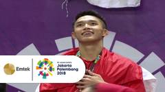 Berkibarlah Benderaku! Indonesia Raya Berkumandang di Arena Badminton Tunggal Putra Asian Games