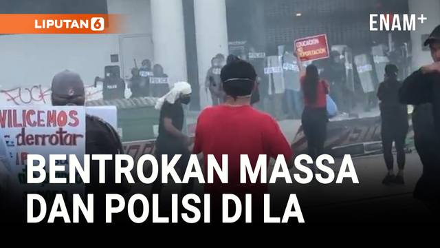 LA Memanas! Polisi vs Massa Usai Razia ICE, Situasi di Luar Pusat Tahanan Mencekam!