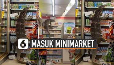 Viral! Biawak Raksasa Masuk Minimarket