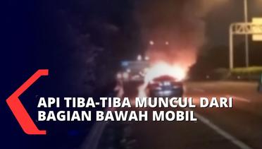 Mobil Sedan Terbakar di Ruas Tol Jakarta-Serpong Arah Bintaro, Diduga Korsleting Listik pada Mesin