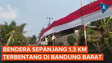 Bandung Barat Sambut Kemerdekaan dengan Bentangkan Bendera Sepanjang 1,3 Km