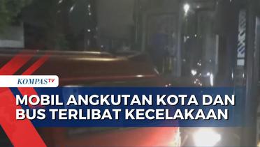 Diduga Sopir Dalam Kondisi Mabuk, Mobil Angkot Terlibat Kecelakaan dengan Bus Transjakarta di Jaktim