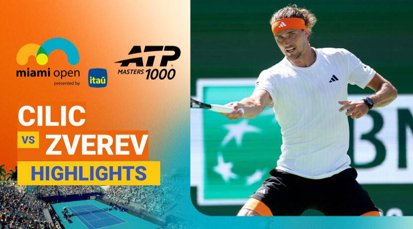 Marin Cilic vs Alexander Zverev - Round 3 (Grandstand) | ATP 1000: Miami Open presented by Itau 2026