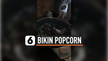 Unik, Pria Vietnam Bikin Popcorn Pakai Pasir