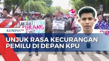 Situasi Demo di Depan Gedung KPU, Pengunjuk Rasa Tuntut Ketua KPU Dicopot dari Jabatan