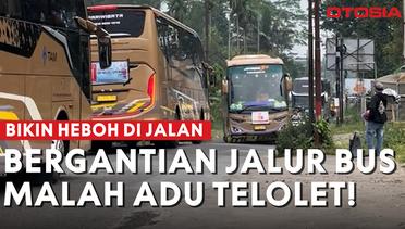 Ketegangan Berubah Ceria, Bus-Bus Asyik Beradu Klakson Telolet di Jalan Padat!