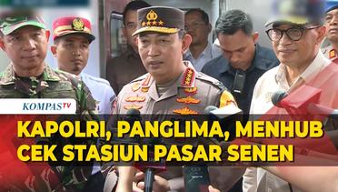Momen Kompak Kapolri, Panglime TNI dan Menhub Sapa Pemudik di Stasiun Pasar Senen JAKARTA, KOMPASTV