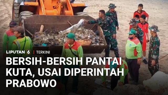 Sampah di Pantai Bali Diangkut Usai 'Disentil' Prabowo, Libatkan Siswa Hingga TNI-Polri | Liputan 6