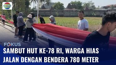 Sambut HUT ke-78 RI, Warga di Kulonprogo Hias Jalan dengan Bendera 780 Meter | Fokus