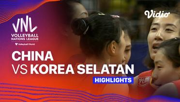 China vs Korea Selatan - Highlights | Women's Volleyball Nations League 2024