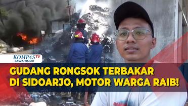 Gudang Pengepul Rongsokan di Sukodono Sidoarjo Ludes Terbakar, Warga Kehilangan Sepeda Motor!