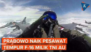Momen Prabowo Jajal Jet Tempur F-16 Keliling Jakarta