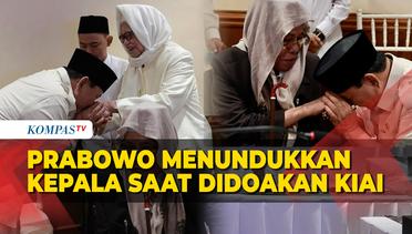 Momen Prabowo Menundukkan Kepala saat Didoakan Para Kiai NU di Jawa Timur
