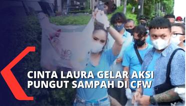 Cinta Laura dan Sukarelawan Gelar Aksi Pungut Sampah di Citayam Fashion Week
