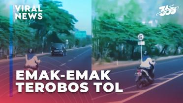 Aksi Viral Emak-Emak Terobos Tol Di Surabaya Menggunakan Motor