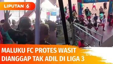 Liga 3 Ricuh! Dianggap Tak Profesional, Pemain Maluku FC Serang Wasit | Liputan 6
