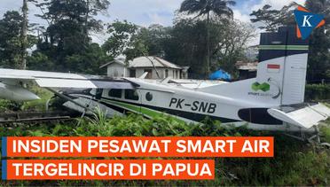 Pesawat Smart Air Tergelincir di Papua