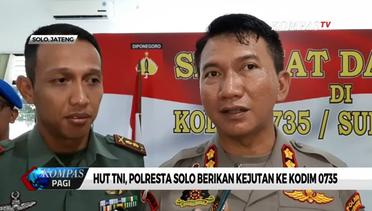 HUT TNI, Polresta Solo Berikan Kejutan ke Kodim 0735 