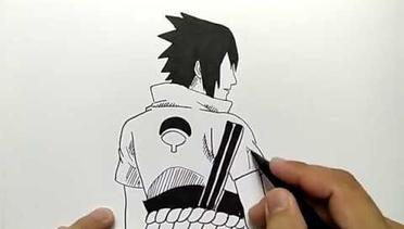 KEREN, cara menggambar sasuke dari belakang
