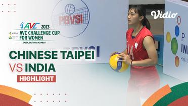 Highlights | Perebutan Tempat Ke-3-4: Chinese Taipei vs India | AVC Challenge Cup for Women 2023