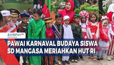 Pawai Karnaval Budaya Siswa SD Mangasa Meriahkan Hut RI