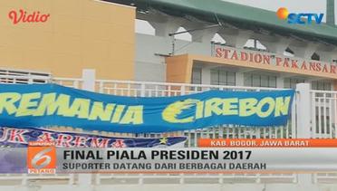Jelang Final Piala Presiden, Suporter Datang dari Berbagai Daerah - Liputan 6 Petang