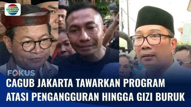 Cagub Jakarta Ridwan Kamil, Dharma Kun, & Pramono, Gencar Beri Janji Hingga Program Menarik | Fokus